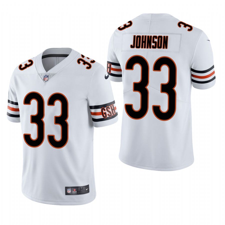 Men Chicago Bears 33 Jaylon Johnson Nike White Limited NFL Jersey